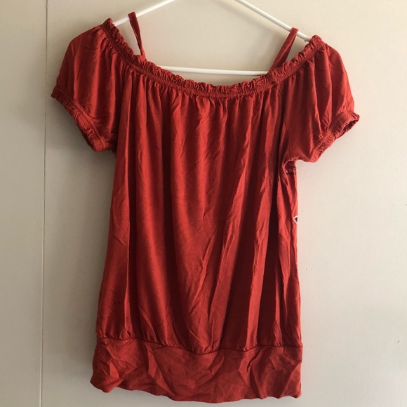 🔴FANG Off Shoulder Tee Top Blouse Pullover Size M - Picture 5 of 6